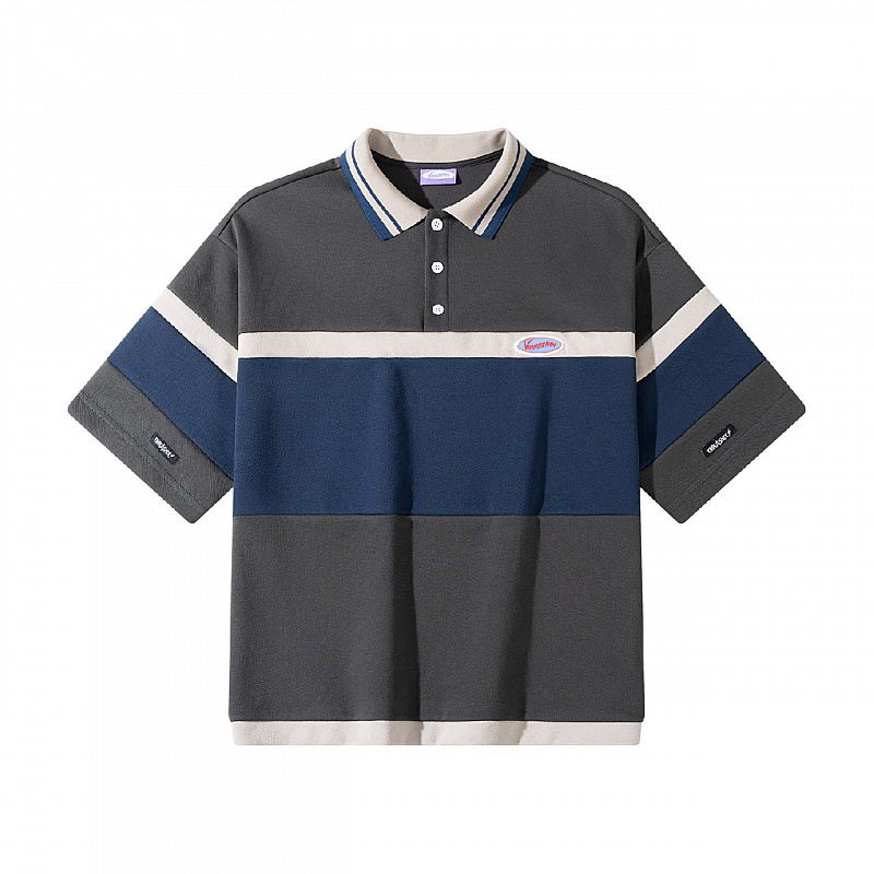 Поло YMKA SHIX графитовый/серый/синий