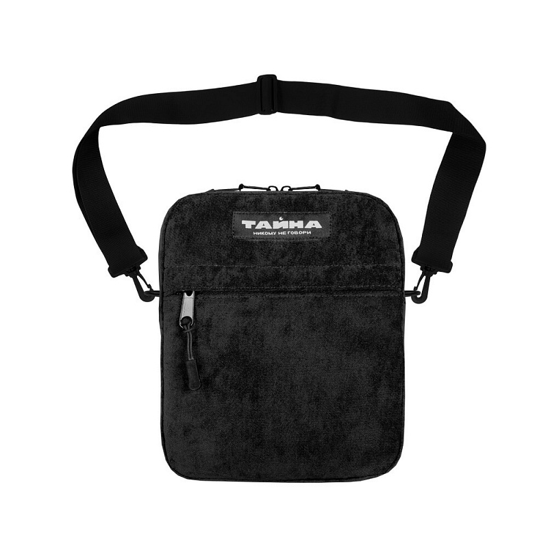 Сумка через плечо ТАЙНА SHOULDER BAG M микровельвет черный