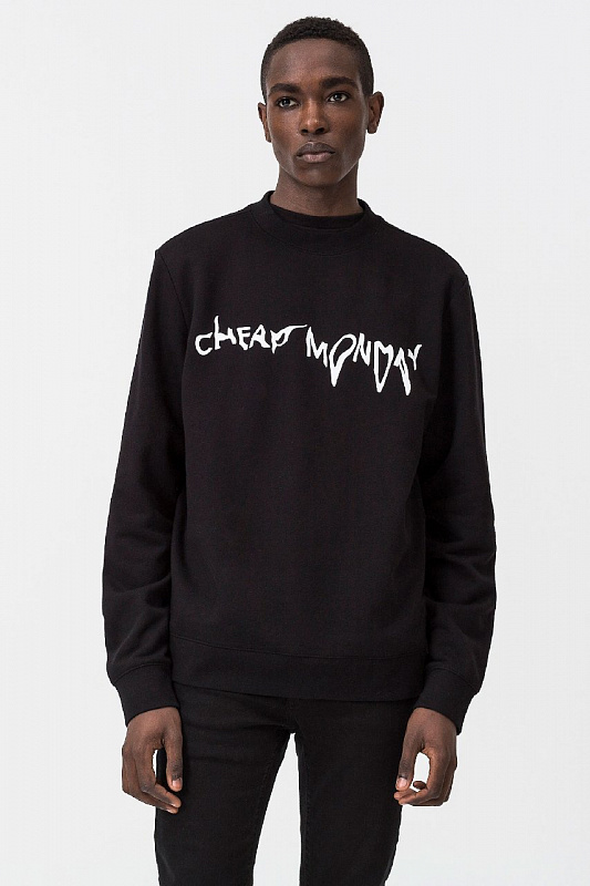 Свитшот Cheap Monday Worth sweat Droop logo BLACK
