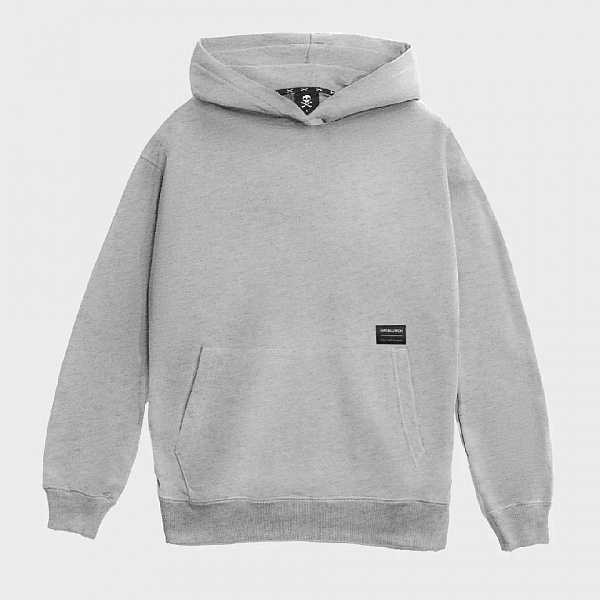 Худи HARD LUNCH BASIC начес серый меланж