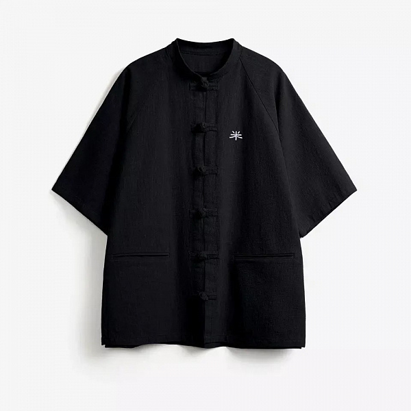 Рубашка RICE CHINESE SHIRT SHORT SLEVEE BLACK