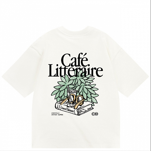 Футболка HAIDED LITTERAIRE RLXD HW ecru молочный