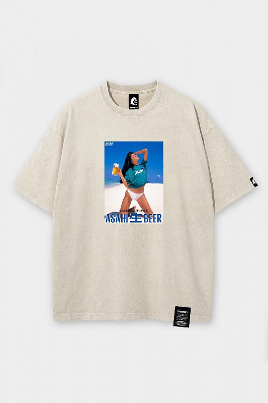 Футболка SHMOT "ASAHI", GARMENT DYE кремовый