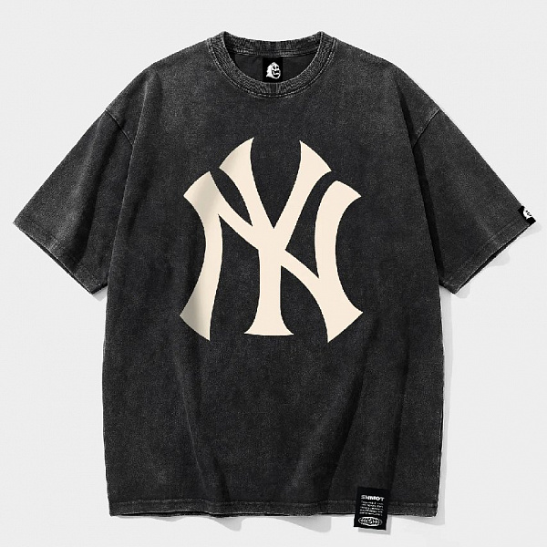 Футболка SHMOT "NY", GARMENT DYE черный