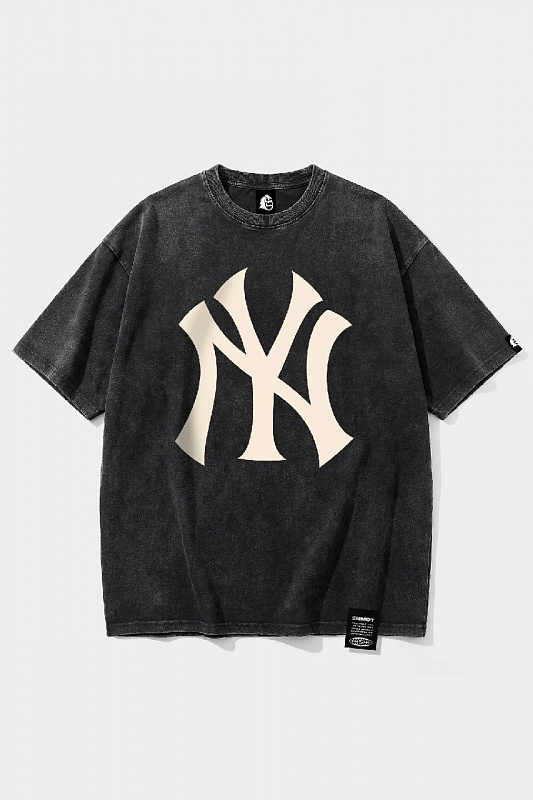 Футболка SHMOT "NY", GARMENT DYE черный