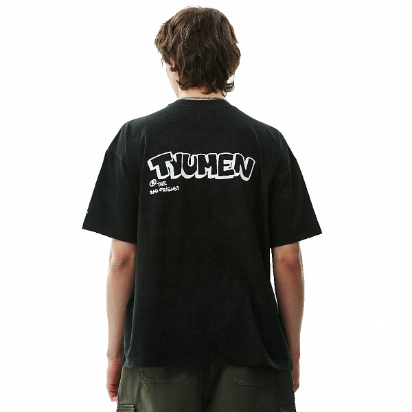 Футболка THE BAD FRIENDS "Gorod White" 220г черный винтаж