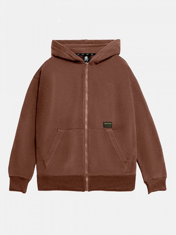 Худи на молнии HARD LUNCH BASIC начес коричневый