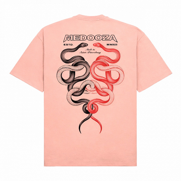 Футболка MEDOOZA boxy "Snake Twins" светло-бежевый