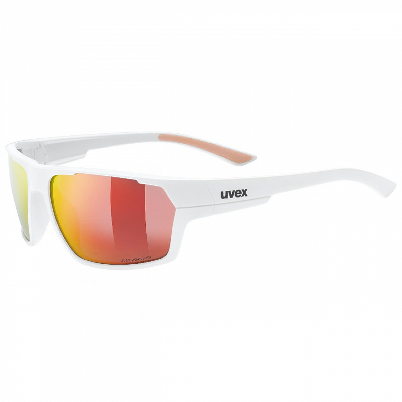Очки солнцезащитные UVEX sportstyle 233 P white mat/mir.red белый матовый/красный
