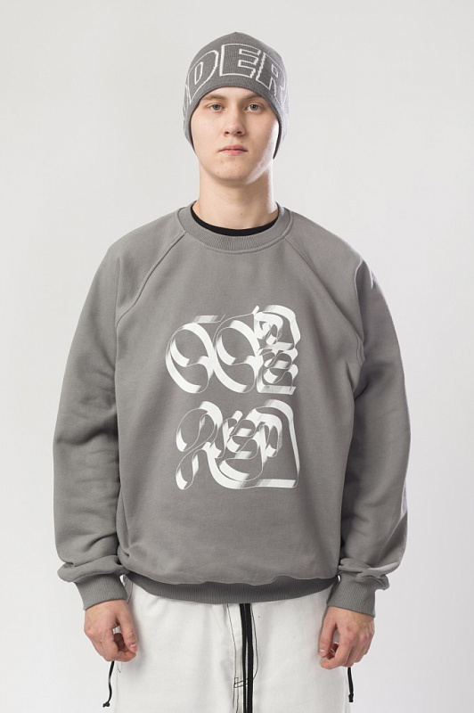 Толстовка CODERED крюнек Firm Wide Tape Bitmap Серый Строгий