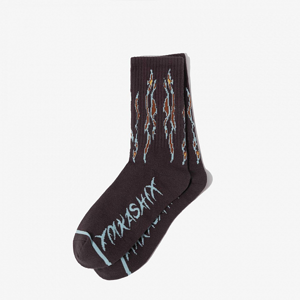 Носки YMKA SHIX "HELLCOME FIREDISE FIRE" Коричневый