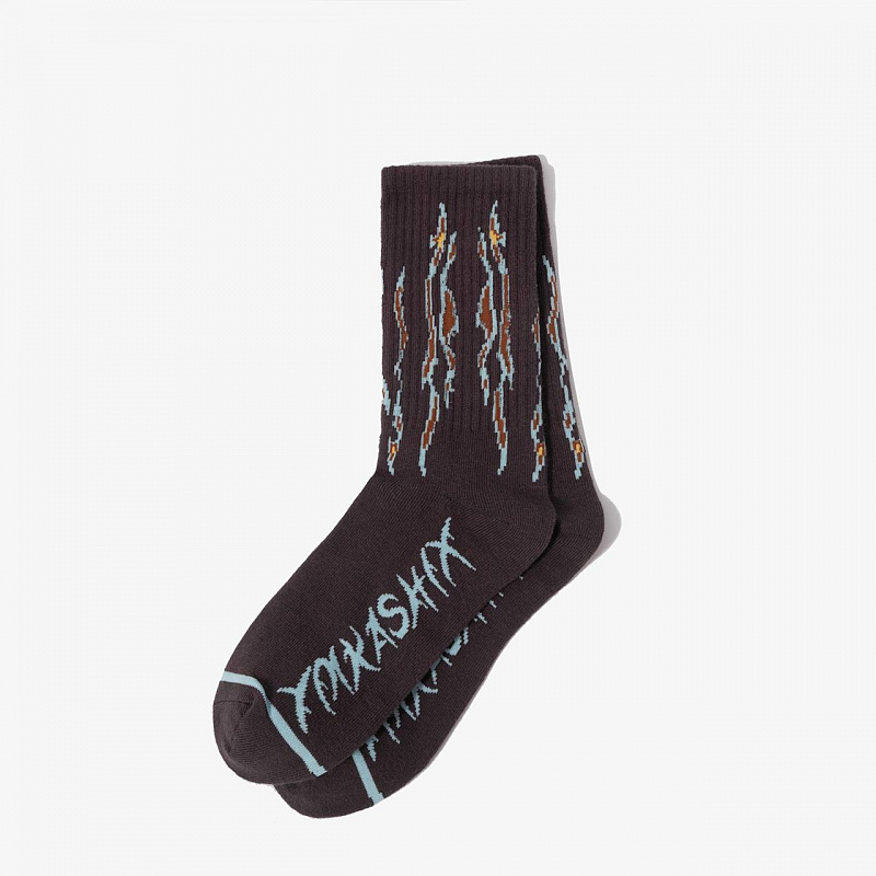 Носки YMKA SHIX "HELLCOME FIREDISE FIRE" Коричневый