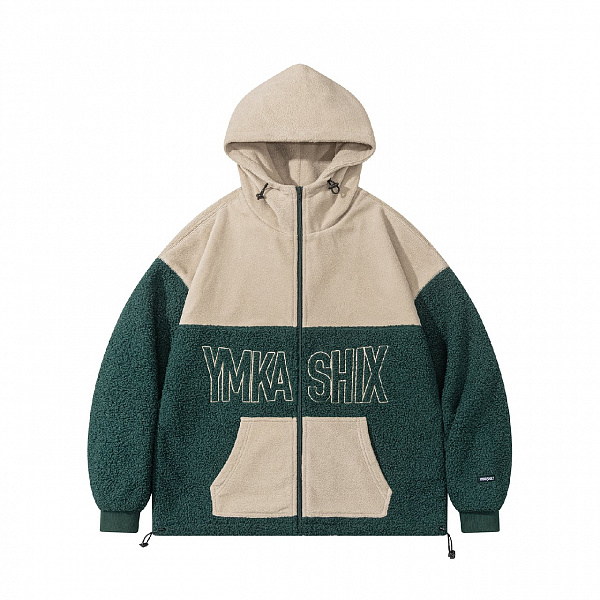 Худи на молнии YMKA SHIX Little Lamb Zip песочный/ зеленый