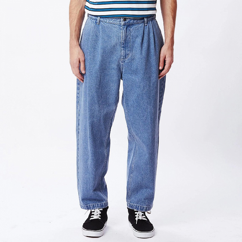Джинсы (Regular) OBEY FUBAR PLEATED BULL DENIM LIGHT INDIGO