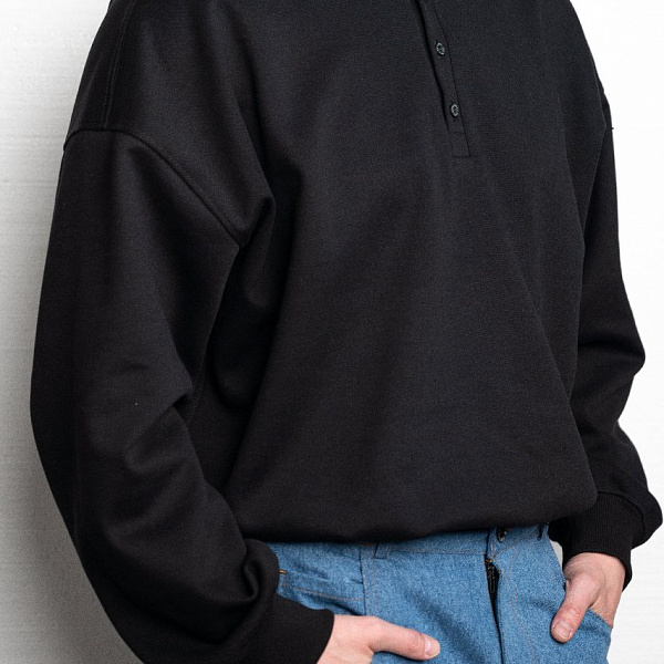 Футболка поло THE BAD FRIENDS Oversize Rugby L/S doubleface черный