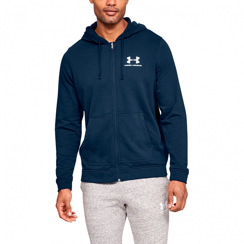 Толстовка m Under Armour SPORTSTYLE TERRY FZV academy / white
