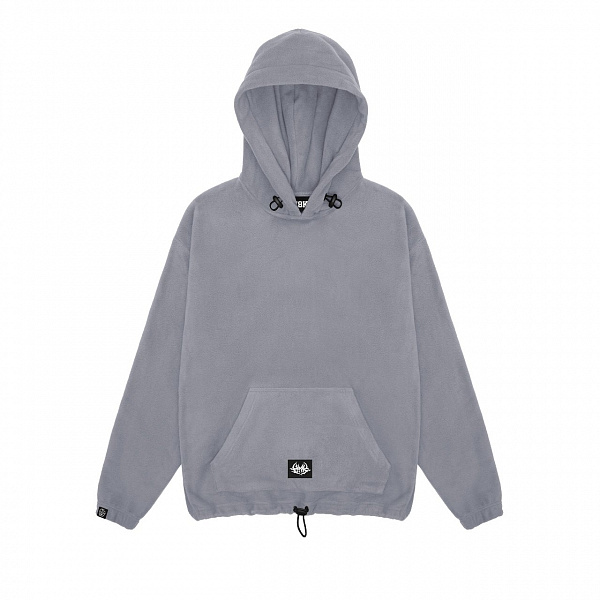 Худи HOOK утяжка «Лого» флис серый