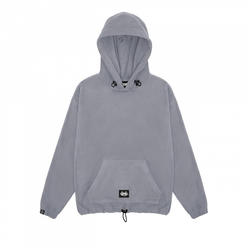 Худи HOOK утяжка «Лого» флис серый