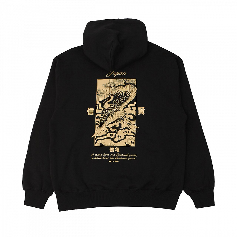 Худи BREATHE OUT - Japan Crane Hoodie, Black