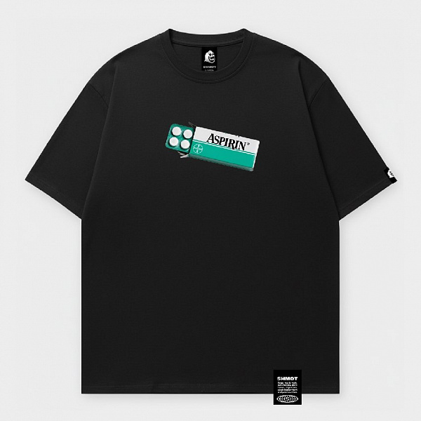 Футболка SHMOT "ASPIRINE", MONO черный