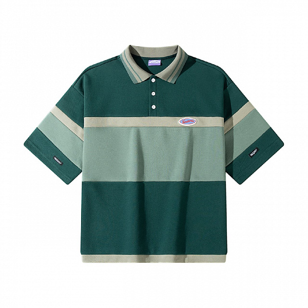 Поло YMKA SHIX зеленый/песочный/хаки