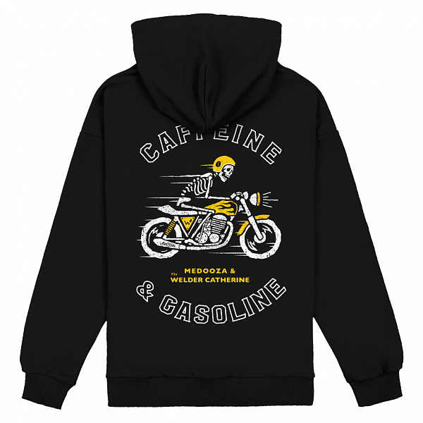 Худи MEDOOZA x TWC "Caffeine & Gasoline" черный