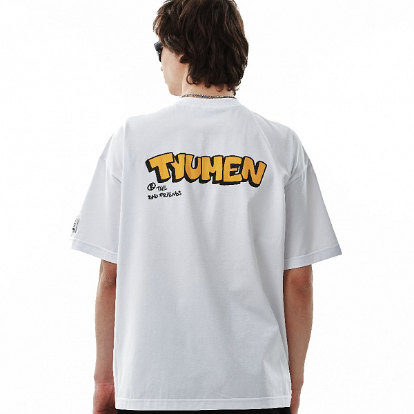 Футболка THE BAD FRIENDS "Gorod Yellow" 200г белый