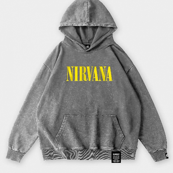 Худи SHMOT "NIRVANA 4" GARMENT DYE серый