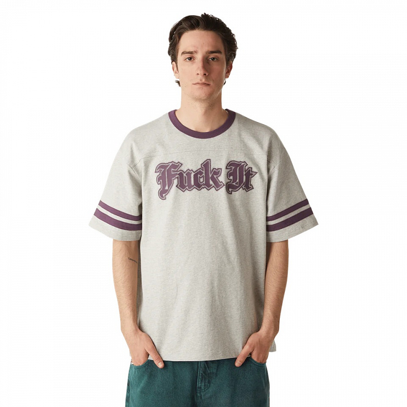 Футболка HUF джерси IVES FOOTBALL SHIRT HEATHER GREY