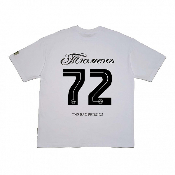 Футболка THE BAD FRIENDS "Регион 72" 200гр белый