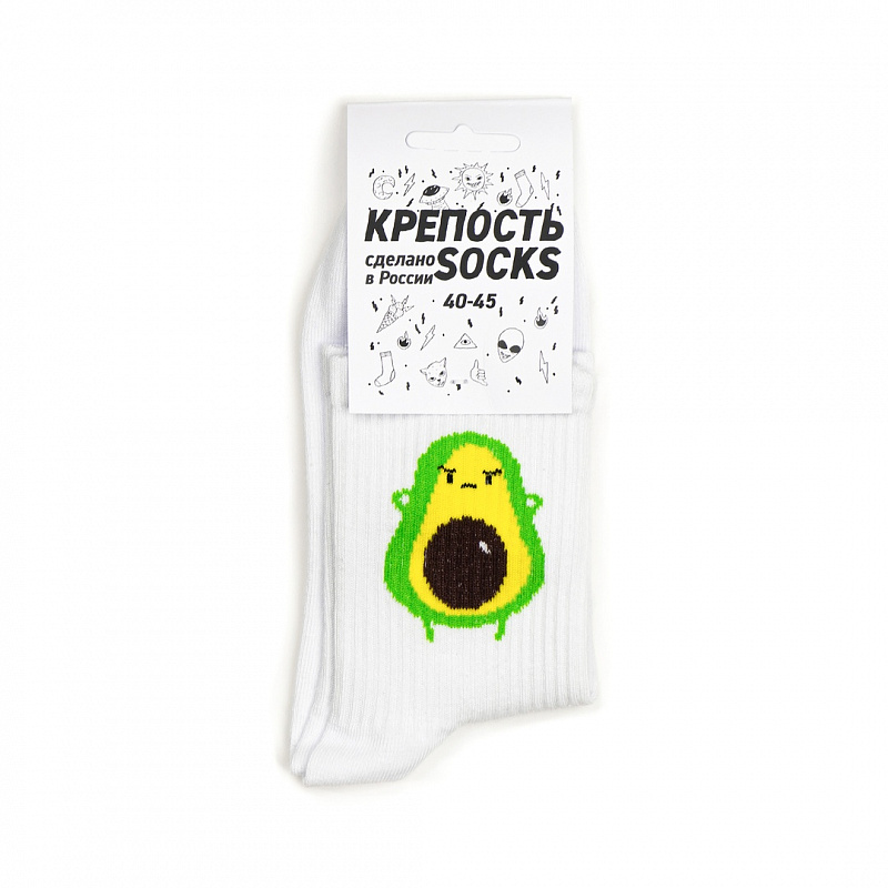 Носки КРЕПОСТЬ SOCKS "Авокадо" белый