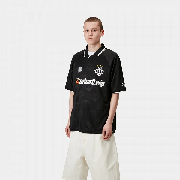 Футболка CARHARTT WIP S/S Hartt’s Football T-Shirt HEART TRAIN JACQUARD, BLACK