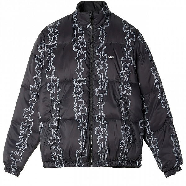 Пуховик OBEY BENNY PUFFER JACKET BLACK MULTI