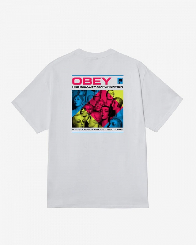 Футболка OBEY HIGH QUALITY AMPLIFICATION WHITE