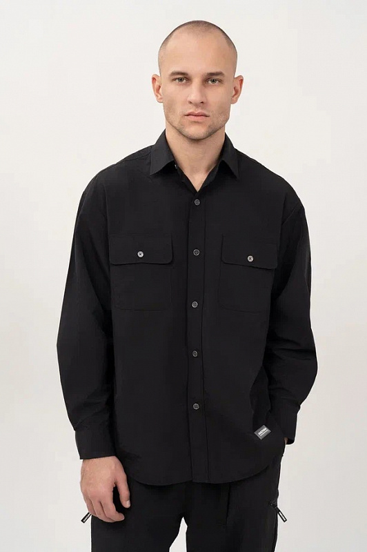 Рубашка KUL'TURA "NYLON SHIRT" черный