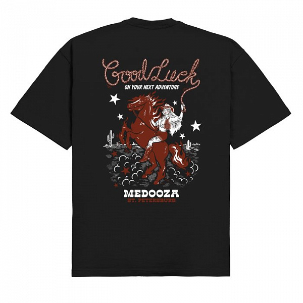 Футболка MEDOOZA boxy "NY Good Luck" черный