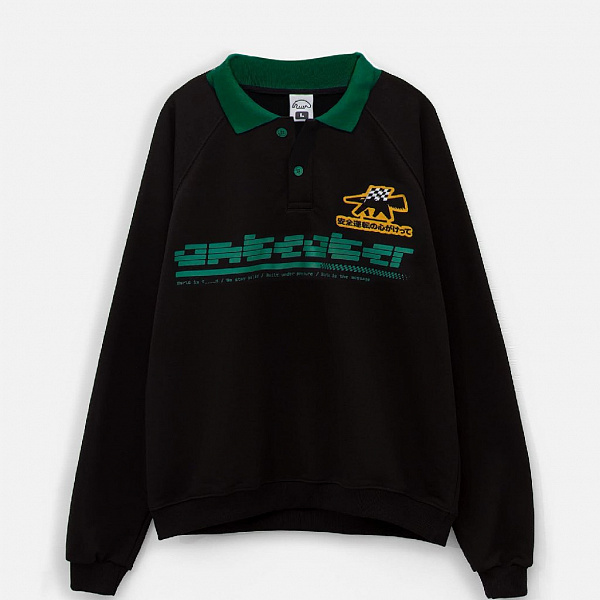 Толстовка ANTEATER Crewneck-Polo-Black-Green