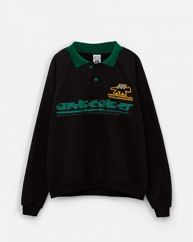 Толстовка ANTEATER Crewneck-Polo-Black-Green