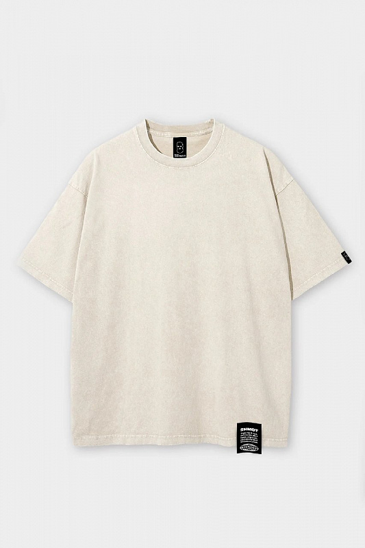Футболка SHMOT "BLANK", GARMENT DYE кремовый