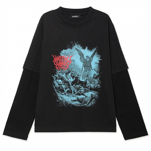 Лонгслив WASTED PARIS LEGION T-AGE FADED BLACK/BLACK