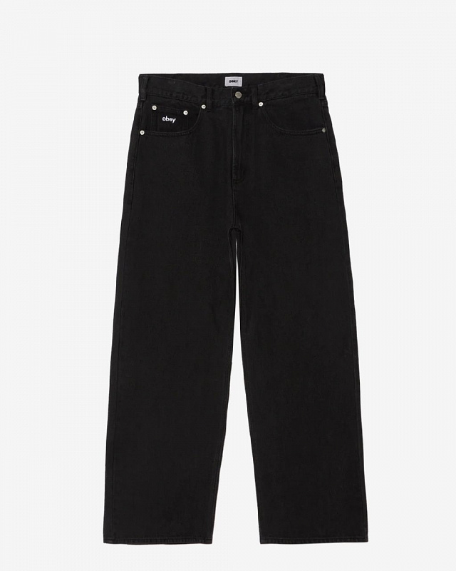 Джинсы OBEY BIGWIG BAGGY DENIM (Baggy fit) WASHED BLACK