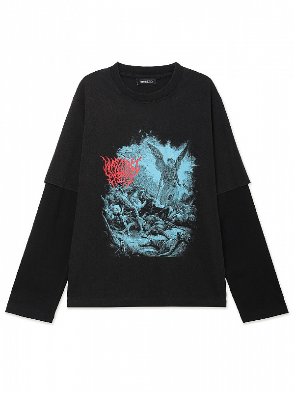 Лонгслив WASTED PARIS LEGION T-AGE FADED BLACK/BLACK
