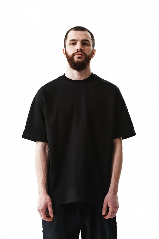 Футболка THE BAD FRIENDS Basic left sleeve logo 200гр черный