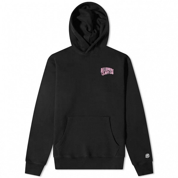 Худи BILLIONAIRE BOYS CLUB SMALL ARCH LOGO HIGHLIGHT HOOD BLACK WITH PINK LOGO