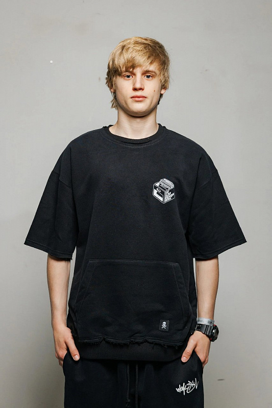 Свитшот HARD LUNCH x Lady Waks кор. рукав Repeat черный