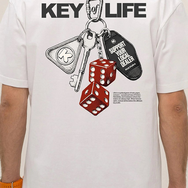 Футболка KUL'TURA "KEY OF LIFE" белый