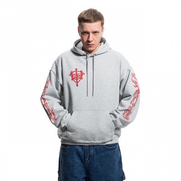 Худи Питерский щит "Атлант" серый