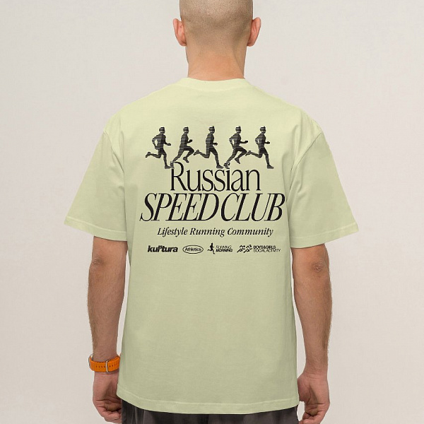 Футболка KUL'TURA "SPEED CLUB" светлый хаки