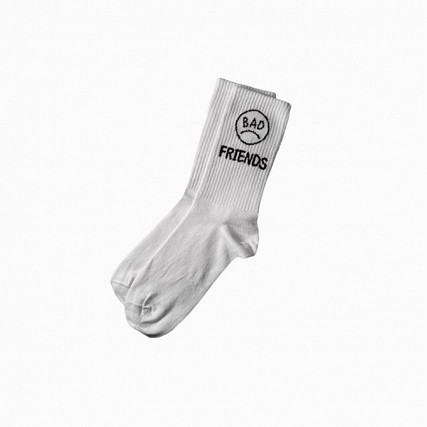 Носки THE BAD FRIENDS logo01 белый/черный