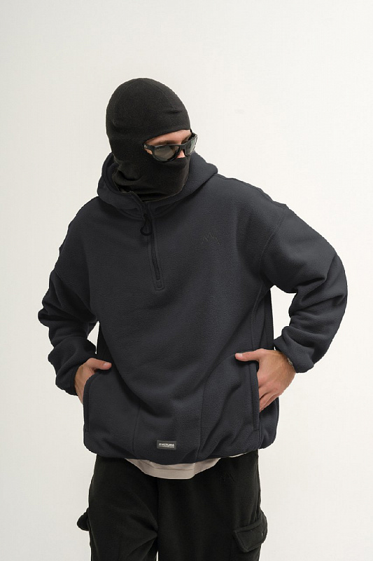 Худи KUL'TURA "HALF ZIP FLEECE" темно-серый